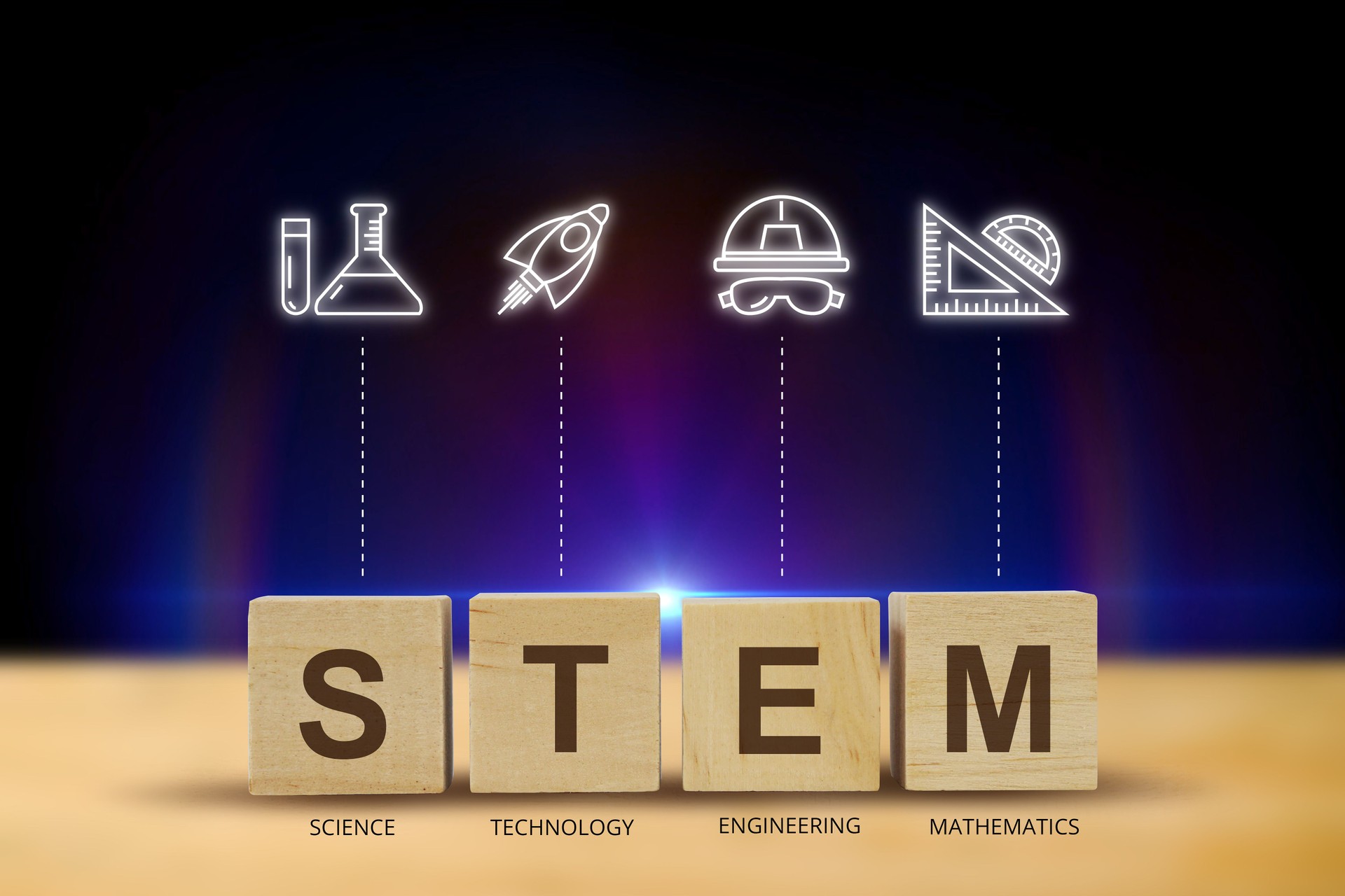 STEM Education Concept , Science Technology Engineering and Maths, icon style vector design, illustration.